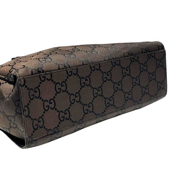 Gucci Bamboo 002-1016 Brown Nylon Bag Handbag Women