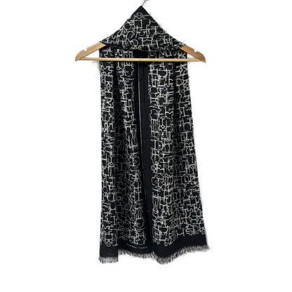 Hermes Scarf - Black And Gray Cashmere Silk