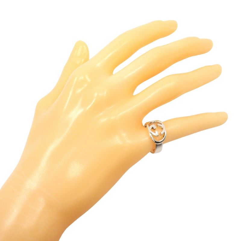 Gucci Interlocking G Silver 925 Size 12.5 Ladies 4.6g Ring