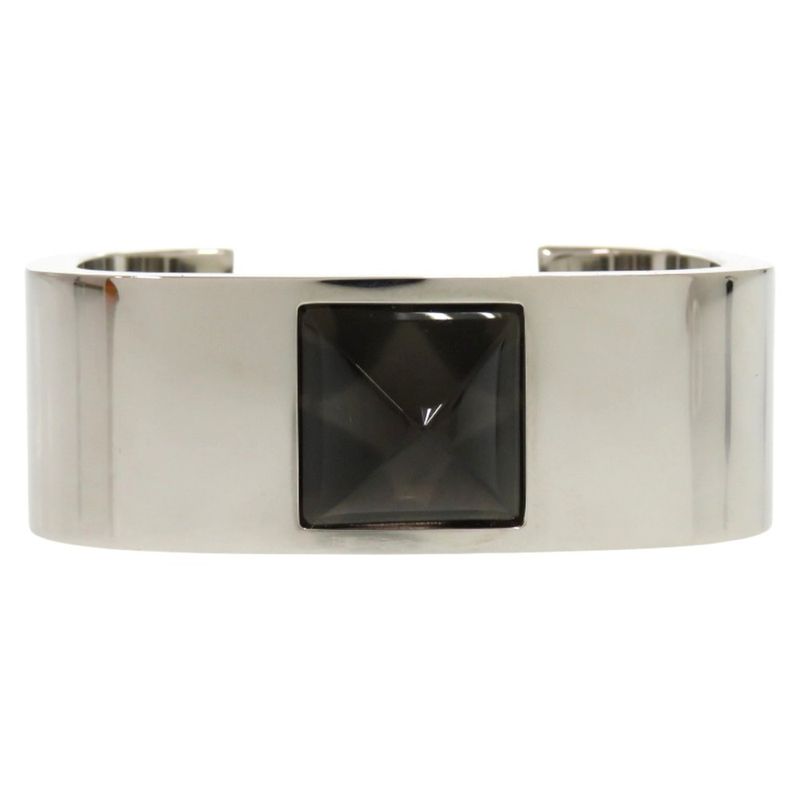 Hermes Medor Metal Black Silver Hardware Black Bangle 1630 Hermes