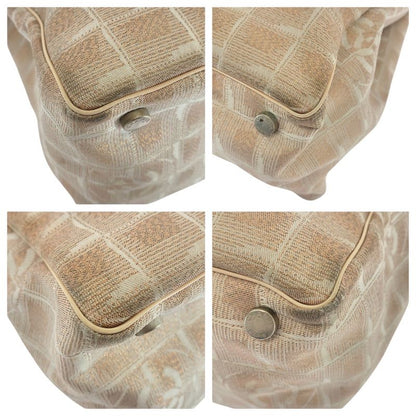 Chanel New Travel Line Coco Mark Pink Beige Canvas/leather Tote Handbag Ladies