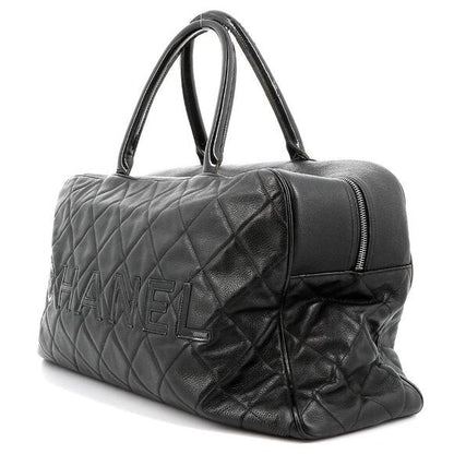 Chanel CC Caviar XL Travel Bag Bowler Bag Tote Weekender Boston Duffle