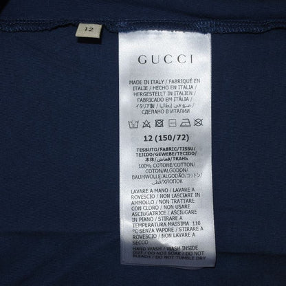 Gucci Cone Logo Cotton Blue Kids Short Sleeve T-shirt