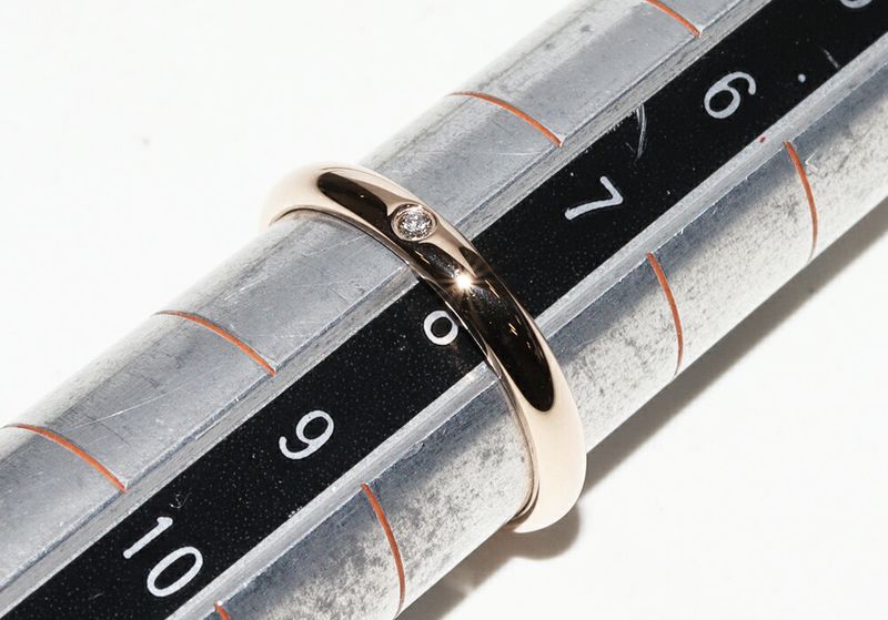 Cartier Ring 18K Pink Gold Diamond 1P (001ct) Classic Wedding Ring 1895 Wedding