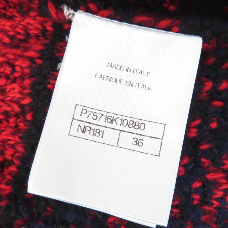 CHANEL 23B P75716k10880 Cashmere Silk Alpaca Blend Coco-mark Collarless Tweed