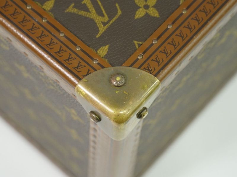 Authentic Louis Vuitton LV Bois Bouteille Monogram Makeup Box Vanity Case Brown