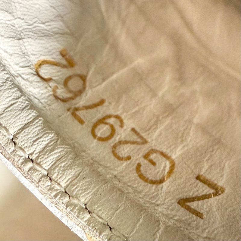 Chanel Espadrille Coco Mark Flat Shoes Leather White 37 24cm (9.45in) Women's