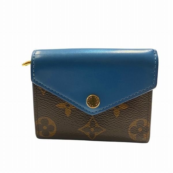 Louis Vuitton Monogram Portefeuille Zoë M63881 Blue Jean Trifold Wallet For