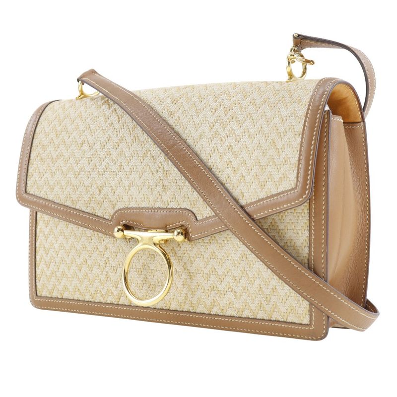 Hermes Vintage Canvas 0J Ladies Shoulder Bag