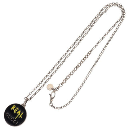 Gucci Ghost REAL Logo Silver Necklace Men's
