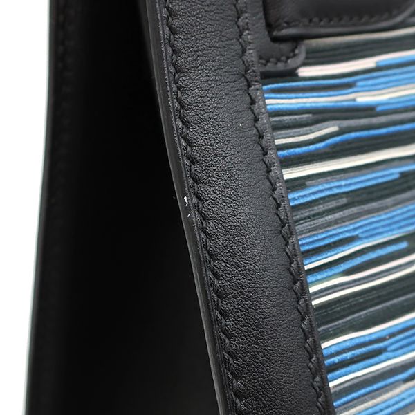 Hermes 2way Bag Kelly 32 Outer Stitch Vibrato Vogaliver Blue Silver Hardware