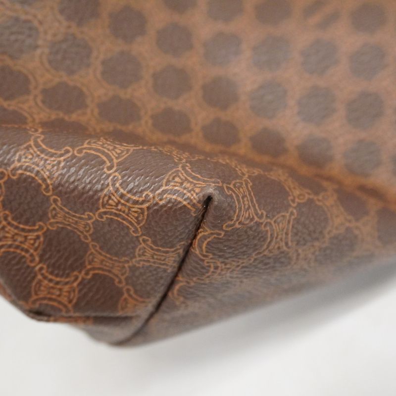 Celine Pouch Macadam PVC Brown Gold Hardware Women