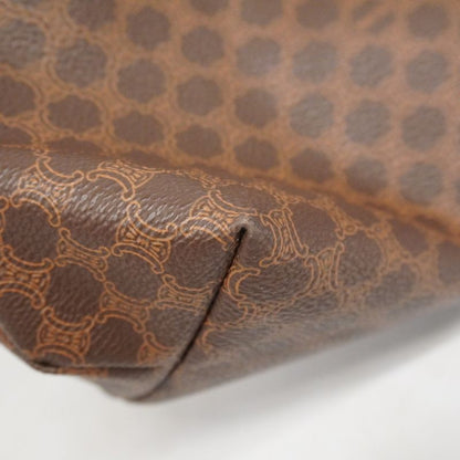 Celine Pouch Macadam PVC Brown Gold Hardware Women