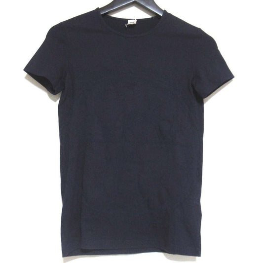 Hermes Exlibris Short Sleeve Crew Neck T-Shirt Size 34 Navy Women's Used