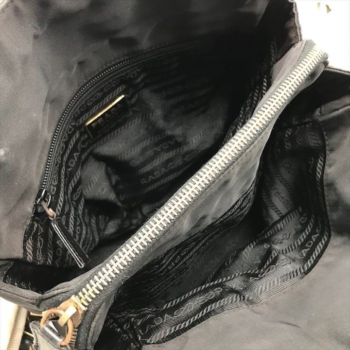 Prada Nylon Tessuto Chain Shoulder Bag Black