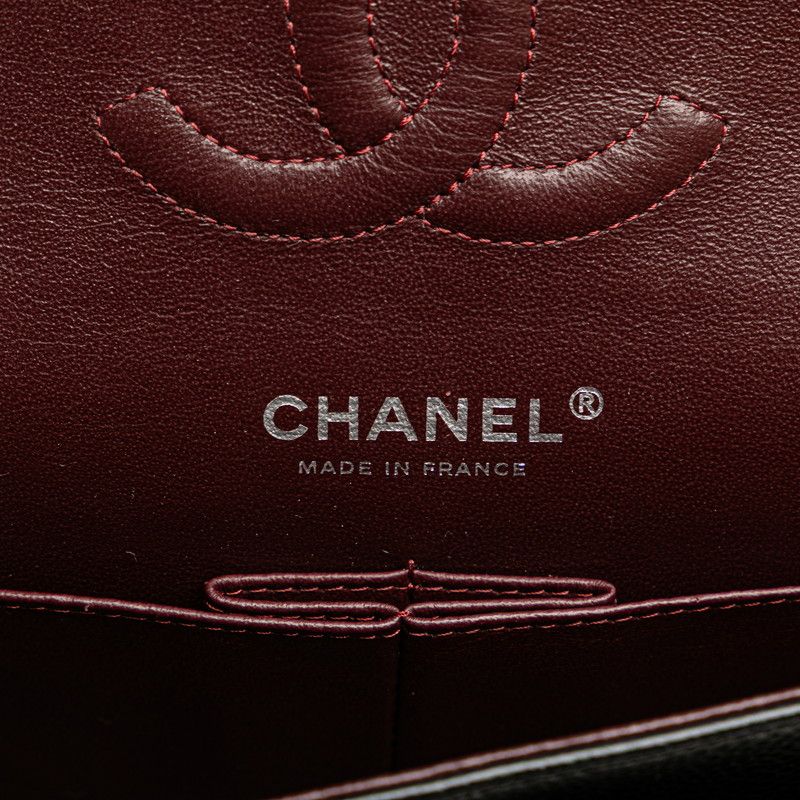 Chanel Matelasse Coco Mark W Flap Chain Shoulder Bag Handbag Black Silver