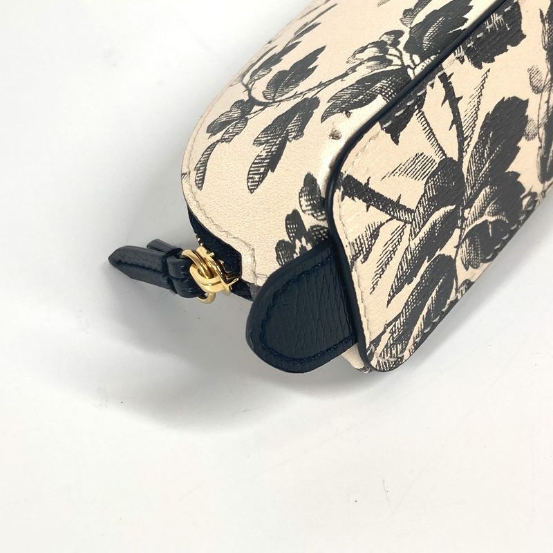Gucci Pen Case Herbarium Logo 662130 Leather Black