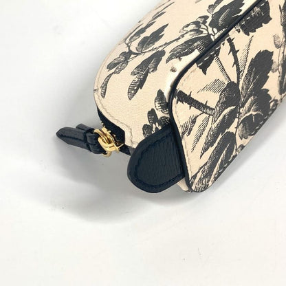 Gucci Pen Case Herbarium Logo 662130 Leather Black