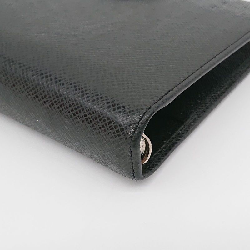Louis Vuitton Agenda MM Taiga Black Ruler With Refill