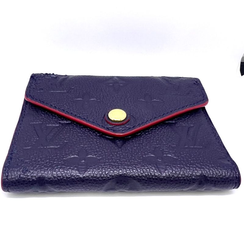Louis Vuitton Wallet Monogram Empreinte Trifold Wallet Navy Leather M64577