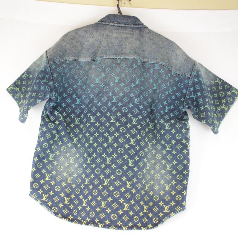 Louis Vuitton Rainbow Monogram Short Sleeve Denim Shirt Short Sleeve