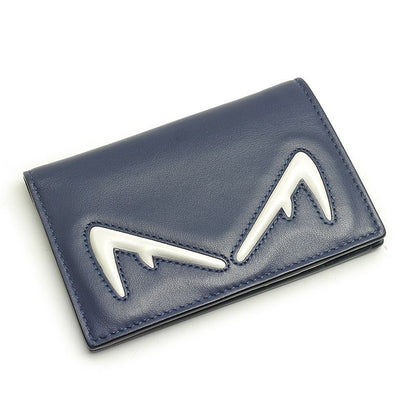 Fendi Monster Bug's Eye Card Case Navy And White