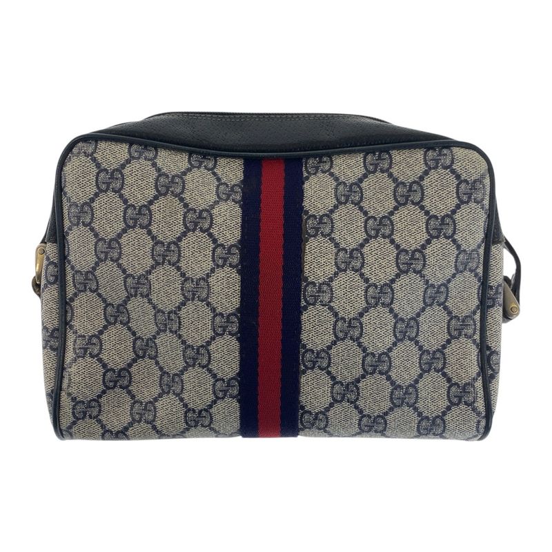 Gucci Sherry Line Old Gucci Navy Gold Hardware Pvc/leather 68 001 3654 Shoulder