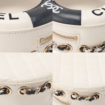 Chanel Cruise Line Floating Chain Shoulder Bag Lambskin And Vinyl Black With