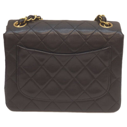 Chanel No 3 Black Lambskin Ghardware Mini Matelasse 17 Chain Shoulder Bag Black