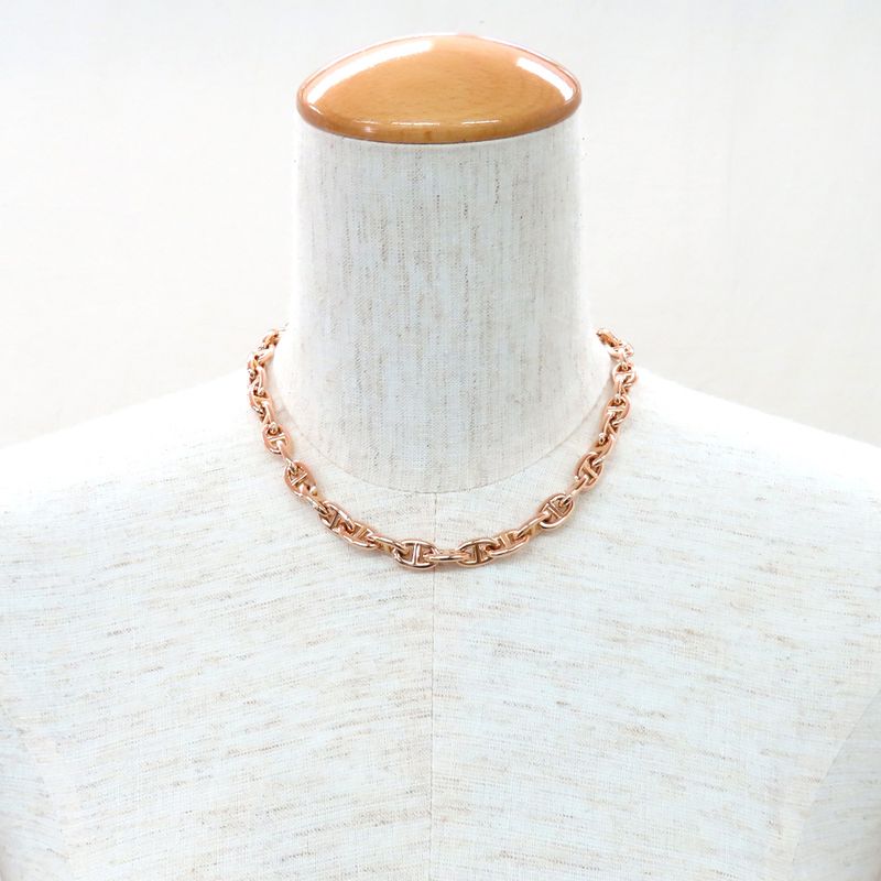 Hermes Necklace Chaine D'ancre PM 43 Pieces 43 Links Chain 18K Pink