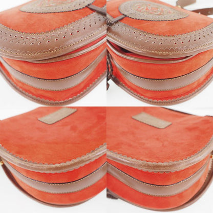 Loewe Seville Collection Anagram Suede And Leather Orange Ladies Shoulder Bag