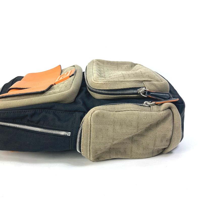 Fendi Backpack Sac Zucca Multi 7vz048 Nylon/canvas Black