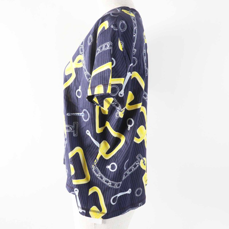 Hermes 24SS 4h4641dh Kaleidoscope Effect Cotton Short Sleeve T-shirt Navy 34