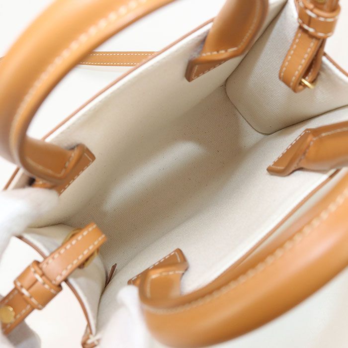 Celine Mini Vertical Cabas 193302bnz.02nt Handbag Canvas Calf Womens