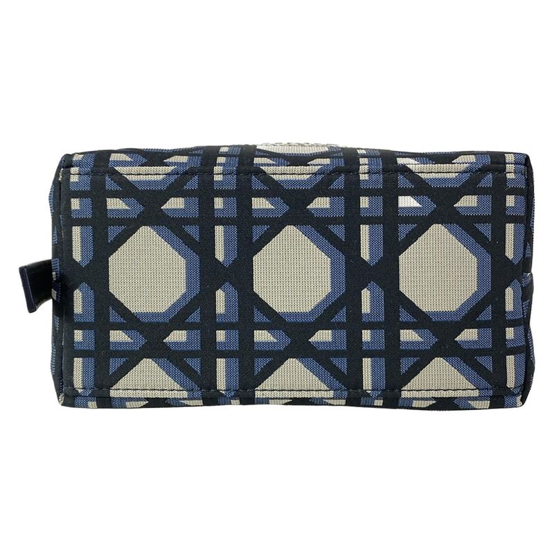 Dior/christian Dior Handbag Diortravel Nomad Pouch Navy And Beige Leather