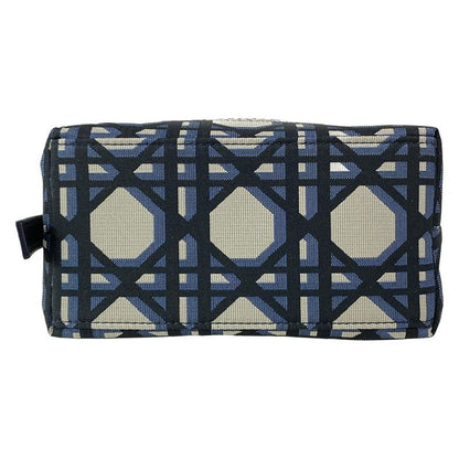 Dior/christian Dior Handbag Diortravel Nomad Pouch Navy And Beige Leather