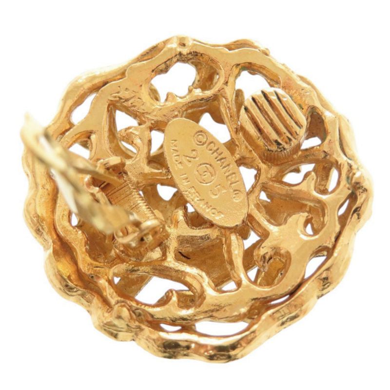 Chanel Vintage Coco Mark GP Gold Earrings 0146 Chanel