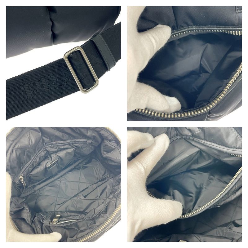 Prada Bl0881 Nylon 2way Bomber Handbag Black 408619 Handbag