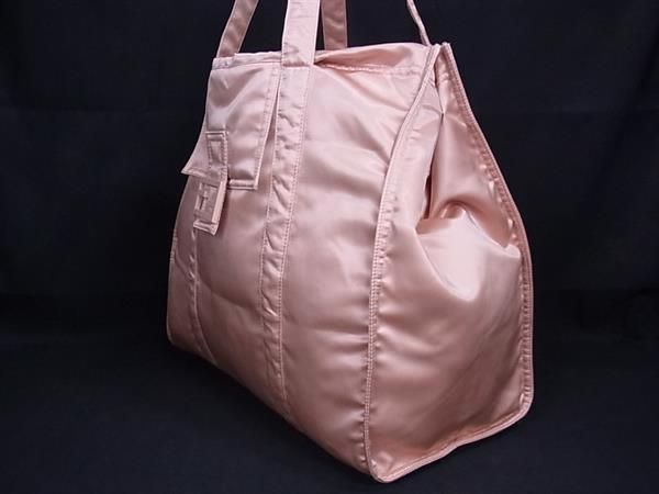Fendi Bucket Shopping Bag Nylon Tote Women's Pink Beige Fp4609