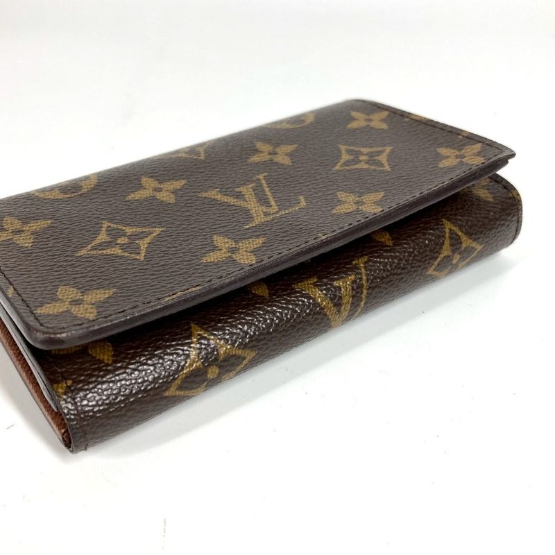 Louis Vuitton Bifold Wallet Portefeuille Trésor M61736 Monogram Canvas Brown