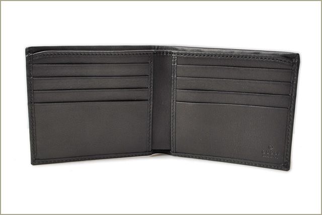 Unused Gucci Fold Wallet Leather Studded Black 387455 Ap0qn 1000