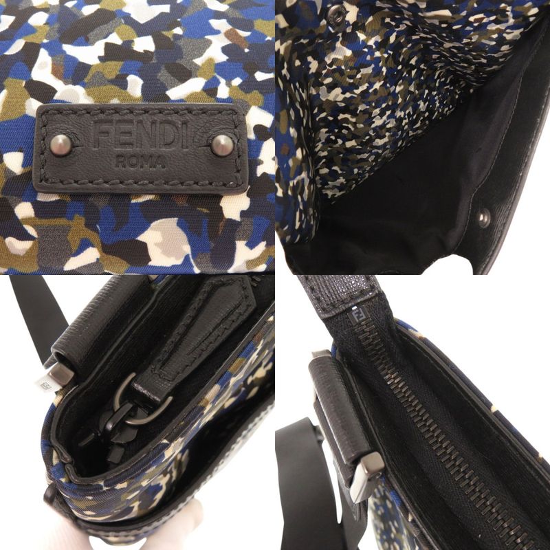 Fendi 7va369-6dz Nylon Leather Multicolor Shoulder Bag 0487 Fendi Men's