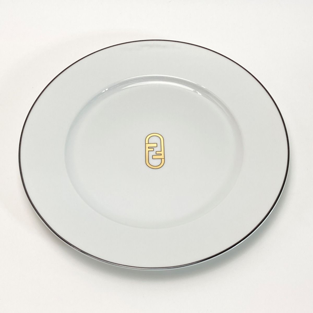 Fendi Orlock Logo Plate Set of 2 Tableware Collection Plate Box Included