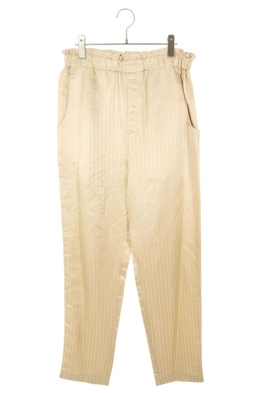 Saint Laurent Paris 23SS 717376 Y2g54 Striped Silk Long Pants Men's 46