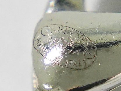 Authentic Chanel Coco Mark Ball Rhinestone Necklace Pendant Metal Silver