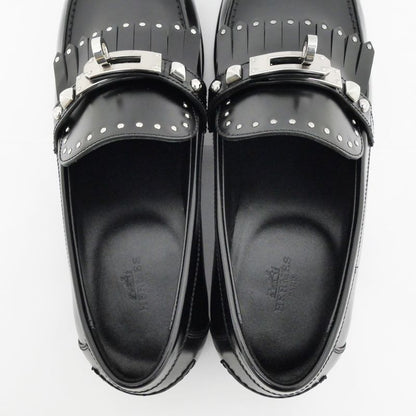 Hermes D'estaing Moccasins Loafers H242095z Size 38 1 2 Black Studs