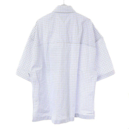 Bottega Veneta 24ss Cotton Linen "bv" Embroidered Check Over Shirt 789370 V3zb0