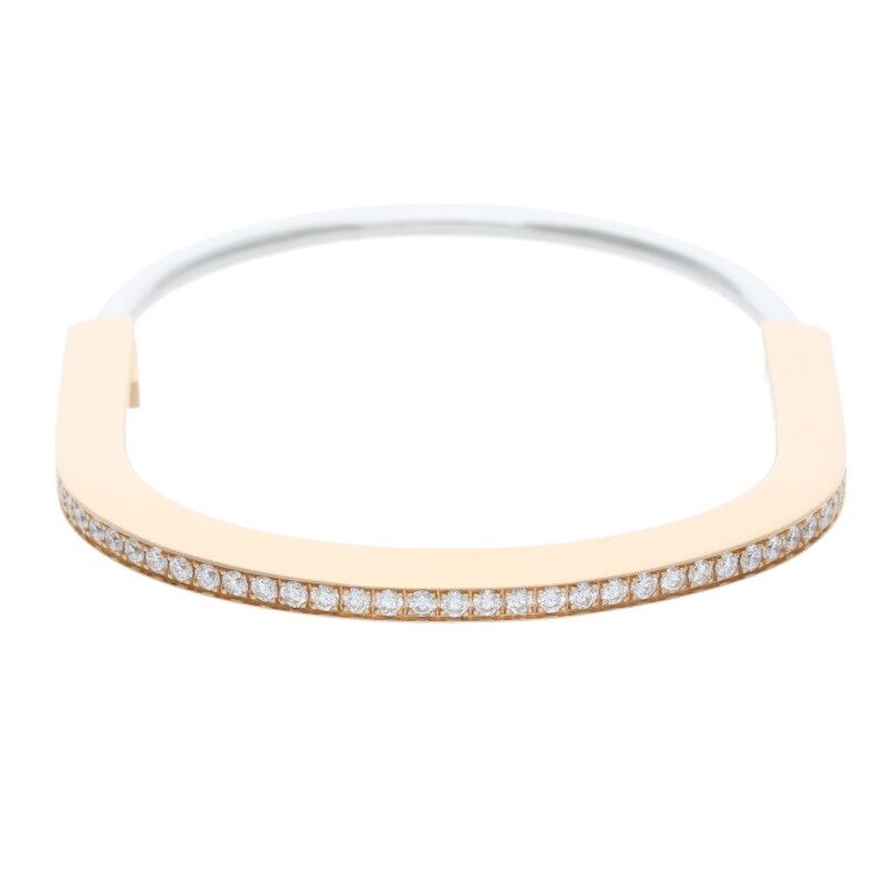 Tiffany & Co Lock Padlock Half Diamond Bangle Men's L