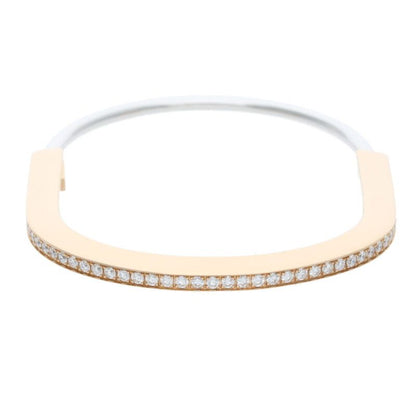 Tiffany & Co Lock Padlock Half Diamond Bangle Men's L