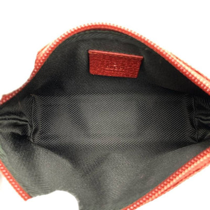 Gucci 115237 Pouch Small Makeup Pouch Makeup Case GG Canvas Red Women's Fashion